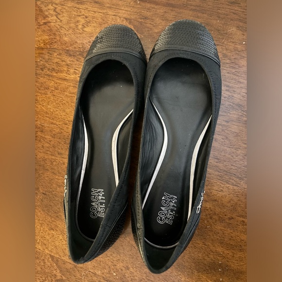 Coach Black Sequins Round Toe Ballet Flats Black Size 7 NEW NWT - Picture 5 of 11